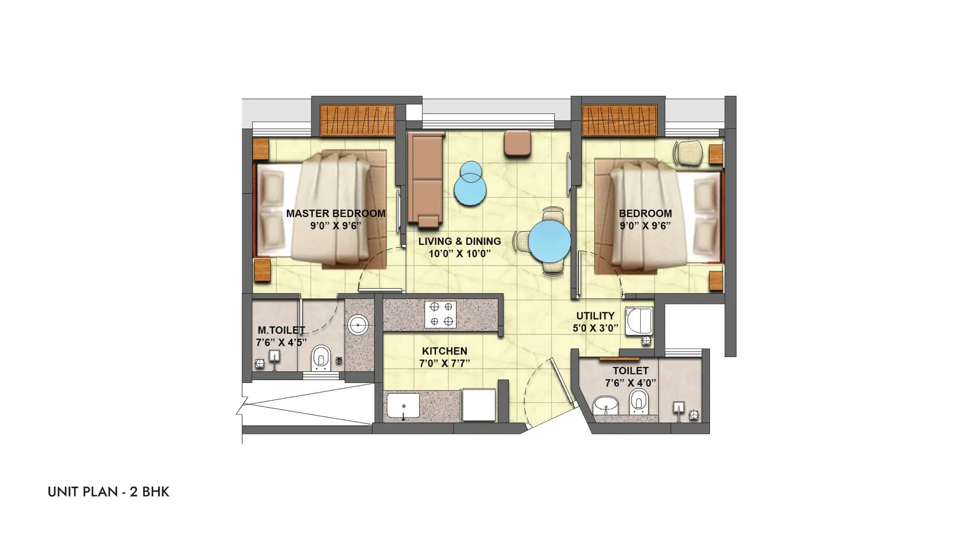Crown Quality Homes - Residential Project in Taloja with 2 BHK Unit Plan of 479 sq.ft